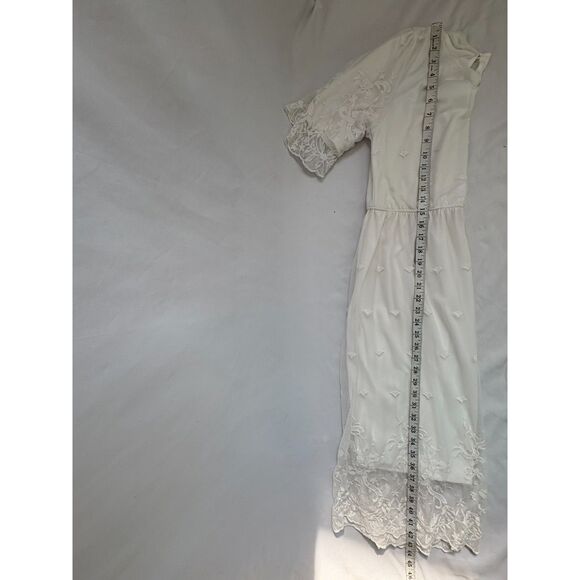 Orange Creek White Boho Lace Midi Dress Size S Embroidered Prairie Cottage - Picture 10 of 10